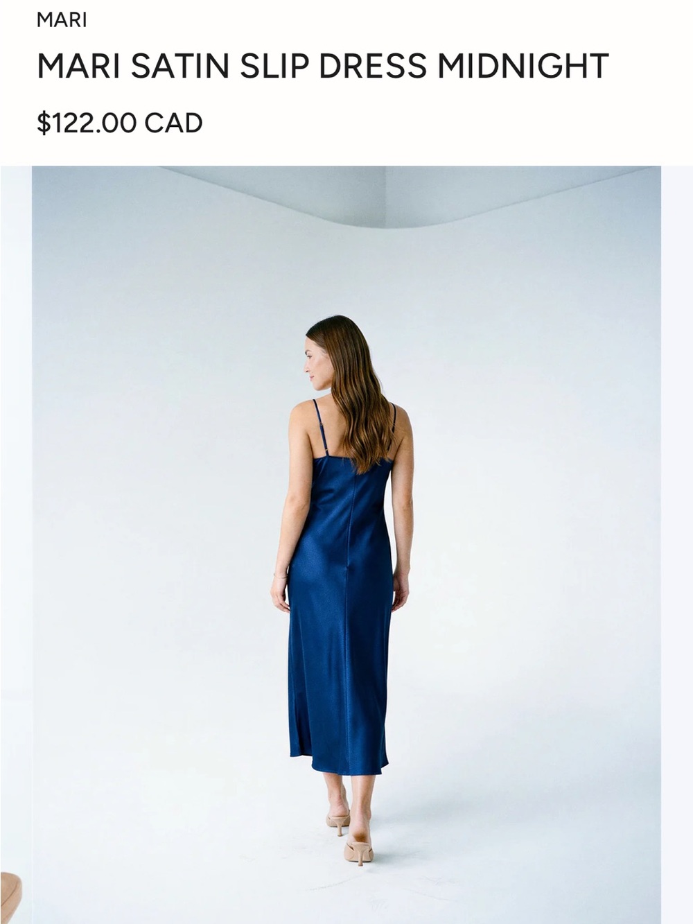 Satin Teal Midi Slip Dress with Draped Side Detail - Picture 5 of 6